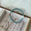 Natural Jade Bead Bracelet with 'Fu Lu' Motif for Good Luck